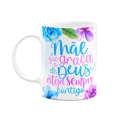Imagem de Caneca Floral Mães - Mãe, que a graça de Deus esteja contigo
