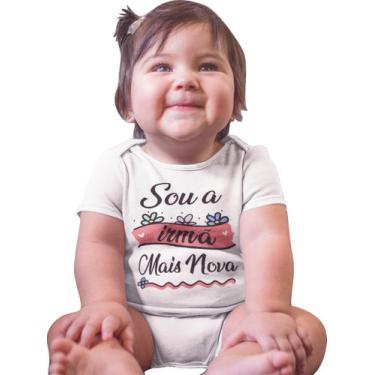 Imagem de Body do Bebê Sou a Irmã Mais Nova Roupinhas Branca - Del France, G