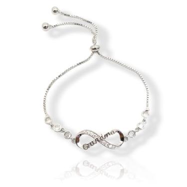 Imagem de LEMEDE Presentes de aniversário para mãe, esposa, avó, filha, avó - Pulseiras ajustáveis de coração infinito com caixa de exibição de joias e cartão de presente, Regular, Pedra preciosa de zircônia