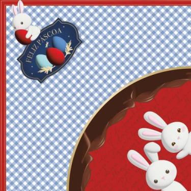 Imagem de Embalagem para OVO de Páscoa 24X24CM Contos de Páscoa Azul Pacote com 