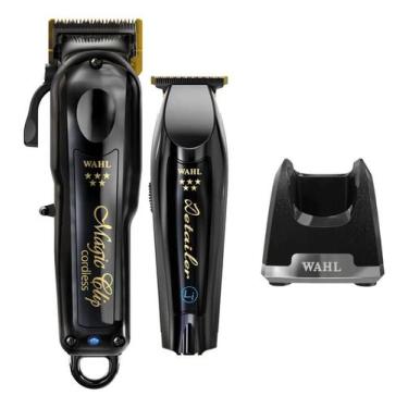 Imagem de Combo Barber Magic e Detailer Black + Base Carregadora Wahl, Bivolt