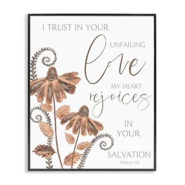 Imagem de Stupell Industries Trust In Your Unfailing Love Arte giclée emoldurada preta, design de Annie LaPoint, 61 x 76 cm