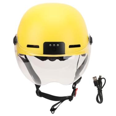 Imagem de Capacete de Bicicleta Inteligente Ajustável Com Câmera Profissional de 1080p Incorporada e Luz de Segurança para Adultos Homens Homens (Amarelo)