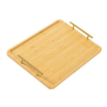 Imagem de Ｂｅｓｇａ Bandeja de bandeja de com ornamento retangular do organizador de jóias para cafés Cosmetics Restaurants Bar Fruit Bar, L