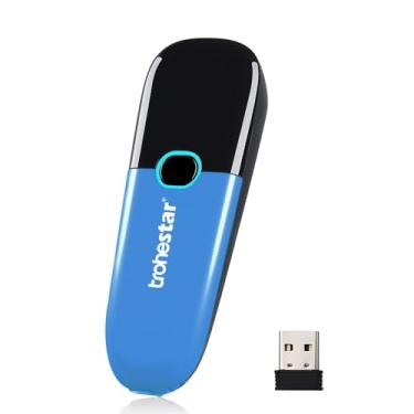 Imagem de Scanner de código de barras sem fio suporta conexão USB Bluetooth 2,4 GHz, leitor de código de barras 1D, leitor de código de barras para Windows, Mac, Android, iOS (N3-1D-azul marinho)