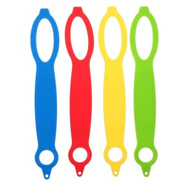 Imagem de Happyyami 4 pçs cordão de silicone para garrafa de água portátil manga de garrafa de água cabo de garrafa de água mineral alça portátil alça de garrafa de silicone alça de fivela para garrafa de água