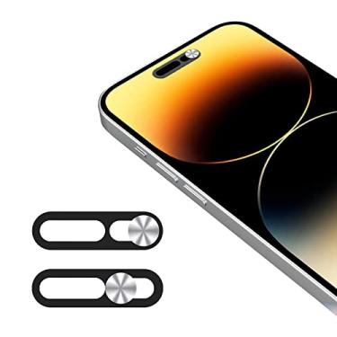 Imagem de EYSOFT Capa de câmera frontal para celular, capa de webcam compatível com iPhone 14Pro, iPhone 14 Pro Max, protege privacidade e segurança, não afeta a identificação facial, 2 unidades, prata