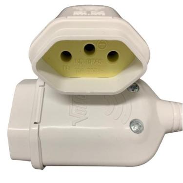 Imagem de Pino de Tomada Reto Prensa Maciço P/ Extensão - Voltec, 20A-Fêmea-2P+T