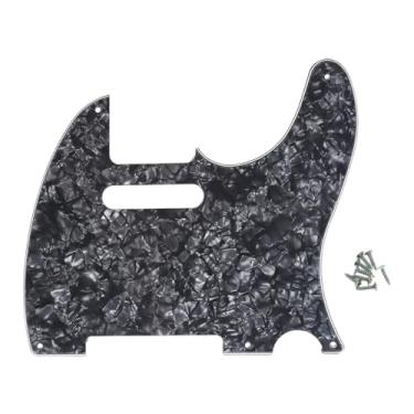 Imagem de ROZILO Black Pearl 5 Orifícios Vintage Guitarra Tele Pickguard para Fender Estilo Telecaster Padrão EUA/Mexicano
