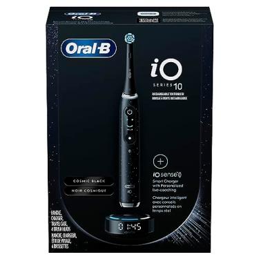 Imagem de Oral-B Escova de Dentes Elétrica Recarregável Io Series 10 com Sensor de Pressão Visível para Proteger As Gengivas, Temporizador de 2 Minutos, 7 Configurações de Limpeza, 4 Cabeças de Escova de Dentes