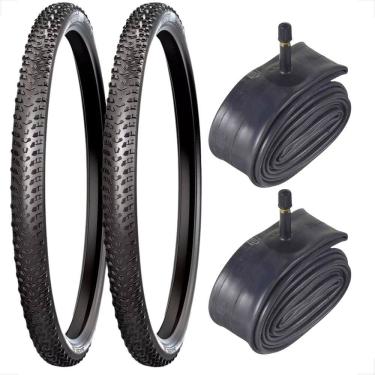 Imagem de PAR PNEU BICICLETA BIKE aro 26 X 1.95 levorin EXCESS EX PR + 2 CAMARAS BICO GROSSO