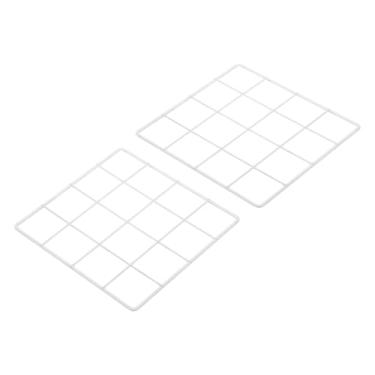 Imagem de PATIKIL Painel de grade de arame de 20,3 x 20,32 cm, 2 unidades, quadros, fotos, fotos, exibição de memorando, painéis de grade, organizador de pendurar na parede, painel decorativo para casa