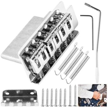Imagem de OMISTAR Ponte Tremolo Vintage Wilkinson M Series De 52,5 Mm (2-1/16") Com 6 Parafusos E Bloco 36 Para Guitarra Elétrica Estilo Strat Squier/Mexico Fender, Prata