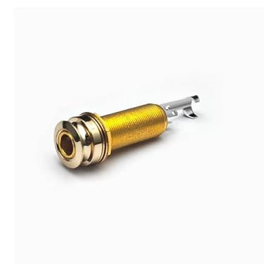 Imagem de SAPHUE Conector De Barril Latão Para Guitarra Elétrica, Baixo, Captador Equalizador, Entrada/Saída Cilindro 6,35, Soquete Mono Ativo, Peças E Acessórios Com Rosca Longa (Dourado, 44,5 X 16 Cm)