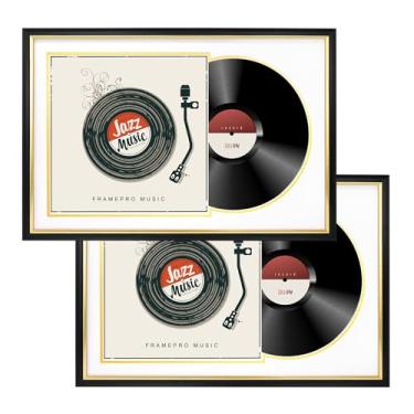 Imagem de FramePro Capa de álbum de vinil LP de 30,5 cm, suporte de parede, moldura de acrílico sem disco de vinil, 61 x 40,6 cm, branca, 2 peças