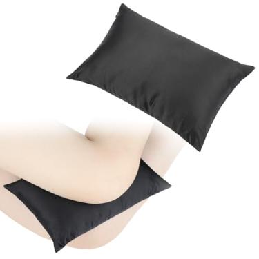 Imagem de Travesseiro de joelho 28 cm x 19,8 cm, almofadas de suporte de quadril pequenas e sedosas, resfriamento suave entre as pernas para pessoas que dormem de lado, ciática, alívio da dor, lavável na