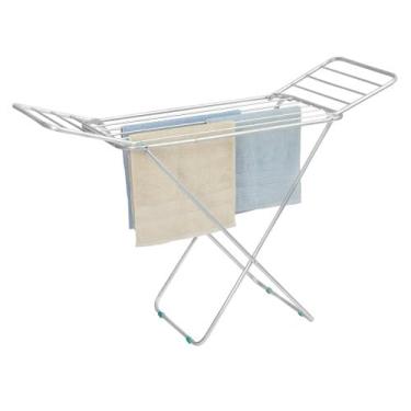 Imagem de Varal de Alumínio Dobrável para Chão, com Abas Laterais, Retrátil, Branco