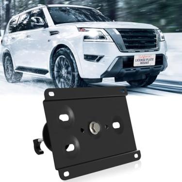 Imagem de Suporte de placa de carro para para-choque dianteiro compatível com Nissan Armada 2ª geração Y62, Kicks 1ª geração P15, Murano 3ª geração, Pathfinder 4ª geração R53 sem broca grade frontal suporte