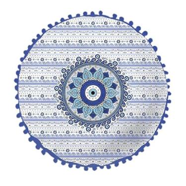 Imagem de Almofada Decorativa Redonda Olho Grego – Material Microfibra com Enchimento Macio