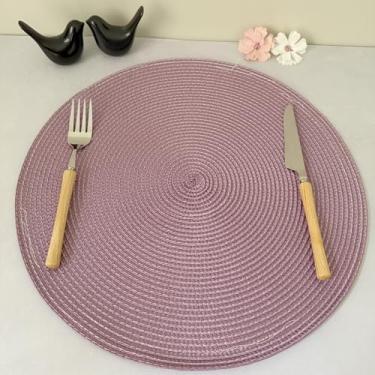 Imagem de Kit 4 Lugares Jogo Americano Redondo Descanso Prato Sousplat Supla De Mesa Posta Jantar (Lilás AG)