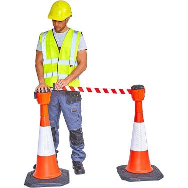 Imagem de Cone De Tráfego Retrátil Estilo De Fita De Cuidado Perigoso, Fita De Cone De Tráfego, Barreira De Cinto De Cuidado Retrátil, A Solução Perfeita Para Bloquear O Tráfego E Ár, 10m