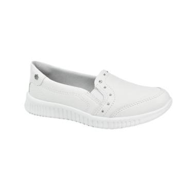 Imagem de Tênis Kolosh Feminino Branco Calce Fácil Tachas Metálicas, 38