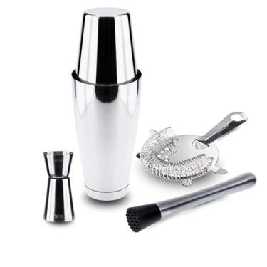 Imagem de Kit Coqueteleira Dosador e Coador Socador Profissional Weck