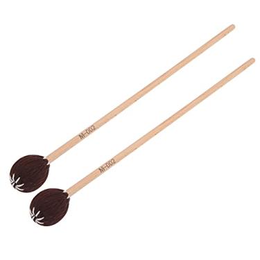 Imagem de Acouto 2pcs de Madeira de Marimba S Com Cabeças de lã para Instrumentos de Percussão, para Iniciantes e Profissionais (Polo de madeira marrom)