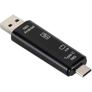 Imagem de Leitor de Cartão Micro SD e Pen Drive Plug & Play OTG 3 Em 1 - USB/Micro USB/USB-C - Compatível Com Windows, Mac, Linux, Celular, Computador e Notebook