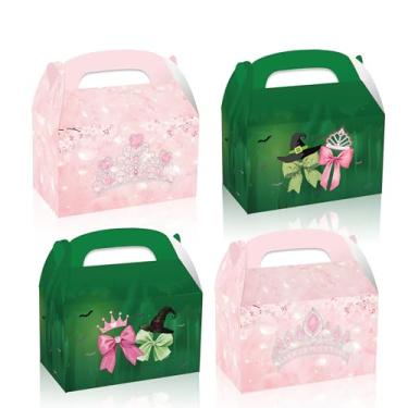 Imagem de 12 peças de caixas de lembrancinhas de festa do castelo de princesas, caixa de presente de festa com arco de coroa mágica, caixa portátil de doces, tema de coroa de laço, festas de aniversário, caixa