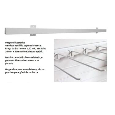 Imagem de Regua Fixa Parede 100 cm Tubo 20 x 30 Branco