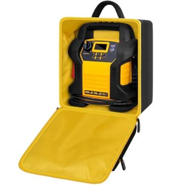 Imagem de Tanmqin Bolsa de armazenamento de carro compatível com DEWALT DXAEJ14 compressor de ar portátil digital para estação de energia, recipiente de transporte (preto com forro amarelo)