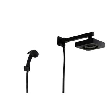 Imagem de Ducha ABS Black AutoLimpante Quadrado com Ducha Manual com Trava