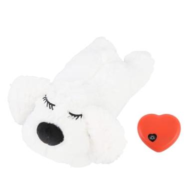 Imagem de GLOGLOW Puppio de Cachorro Interativo, Brincadeira Canina Companheiro de Batida de Batimento Cardíaco Com Batimento Cardíaco Realista para Gatos Cães Cães Pet Alívio Sono Sono Acalmando (Branco)