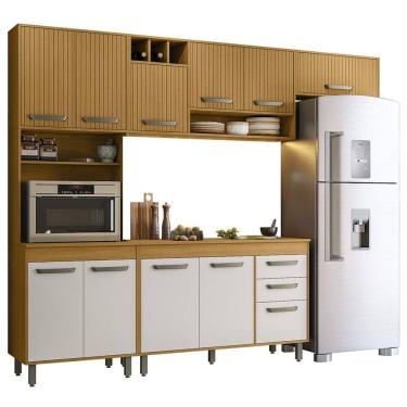 Imagem de Cozinha Compacta Com Tampo Emily Freijó/Ripado/Off Acetinado Z44 - Mpozenato