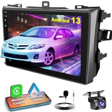 Imagem de Android 13 estéreo automotivo para Toyota Corolla 2009-2013 com carro sem fio e Android Auto, rádio de carro Corolla de 9 polegadas compatível com Buetooth5.2/controle de voz/5G WiFi/GPS/câmera de