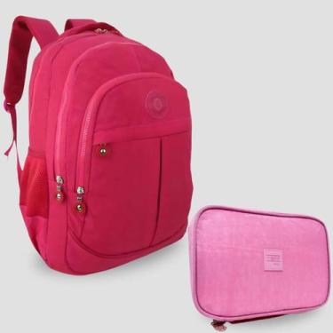 Imagem de Kit Escolar Bolsa Infantil e Estojo Box Feminino Kit Escolar Impermeáv
