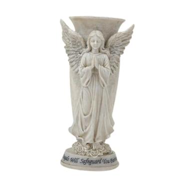 Imagem de Bothyi Vaso de flores Angel Pray, presente memorial para flores artificiais frescas, lembrança prática para a perda de um ente querido, decoração de
