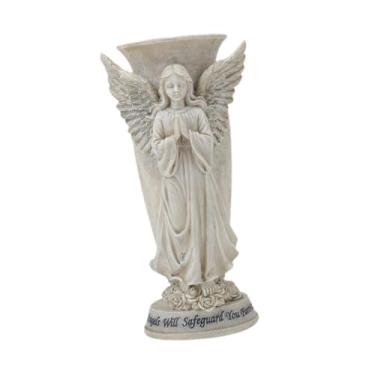 Imagem de Generic Vaso de flores Angel Pray para decoração de cemitério com flores artificiais frescas e presente memorial