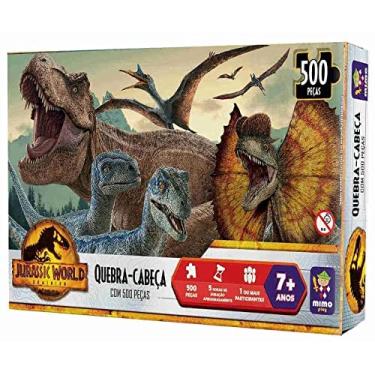 Imagem de Jurassic, Quebra-cabeça 500 peças Planeta Jurassico, Coleção Jurassic World, Mimo brinquedos