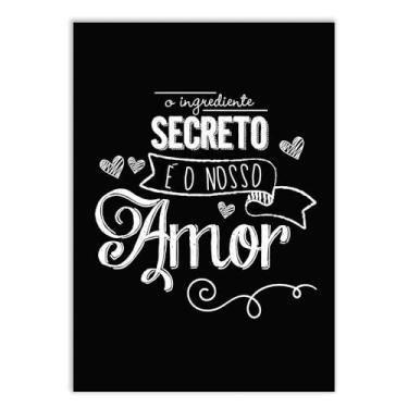 Imagem de Placa Decorativa O Ingrediente Secreto É Amor Cozinha Decoração Poster Quarto Sala
