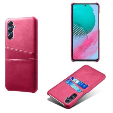 Imagem de Capa compatível com Samsung Galaxy M54 5G, capa de couro PU - Capa de telefone fina à prova de choque com 2 compartimentos para cartão, proteção anti-impressão digital e antiqueda, plástico sintético