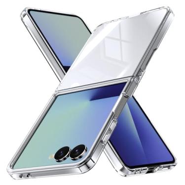 Imagem de YSLBWLE Capa para Samsung Galaxy Z Flip 7, fina e de grau militar, capa protetora rígida à prova de choque PC (transparente) 20-zflip7-01