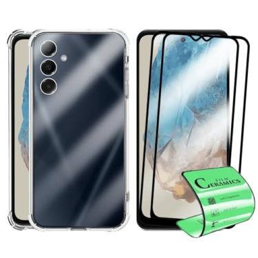 Imagem de Kit Capa Protetora Transparente Anti-Impacto para Samsung Galaxy M35+ 2 Películas de Cerâmica, Capinha com Proteção de Câmera