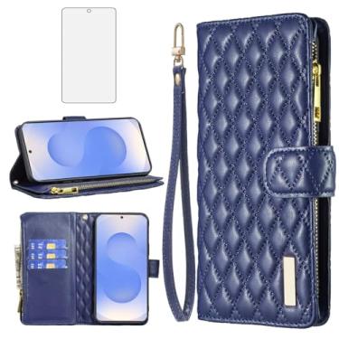 Imagem de Asuwish Capa de telefone para Samsung Galaxy S25 Plus S25+ 5G capa carteira com protetor de tela e suporte de cartão de crédito flip de couro acessórios para celular S25Plus 25S + S 25 25+ SM-S936U