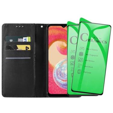 Imagem de Kit 2 Películas Cerâmicas 9D Nanogel com Capa Carteira para Samsung Galaxy A04E, Proteção Total, Não Quebra