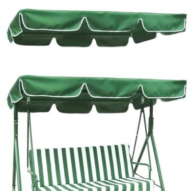 Imagem de CREATCABIN Capa de substituição para cadeira de balanço de pátio externo 3 lugares varanda cobertura superior de assento oscilante 210D tecido Oxford impermeável proteção UV para rede de jardim capas