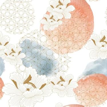 Imagem de Papel de Parede Adesivo Lavável Flor Oriental Aquarela 10m