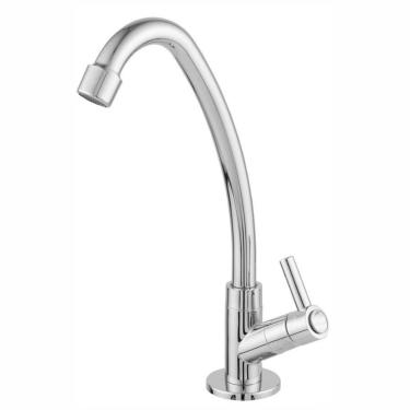 Imagem de Torneira Cozinha Inox Cromada Bica Móvel De Bancada