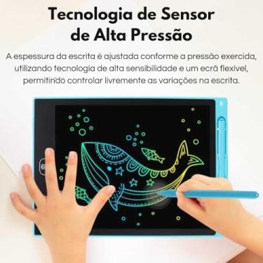Imagem de Tablet LCD para Desenho Infantil, 12 Polegadas, Lousa Mágica Digital, Cores Variadas para Estimular a criatividade (VERMELHO)